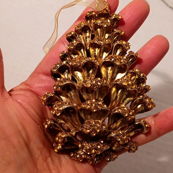 Pinecone metal & Rhinestones Glitter snowflake and mini 2012 ball ornaments - Picture 2 of 7